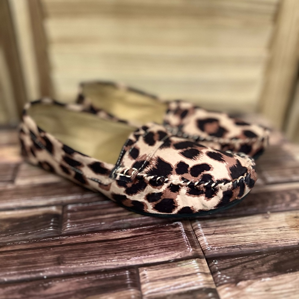 Leopard Print Women’s Driving Moccasins - Tan & Black